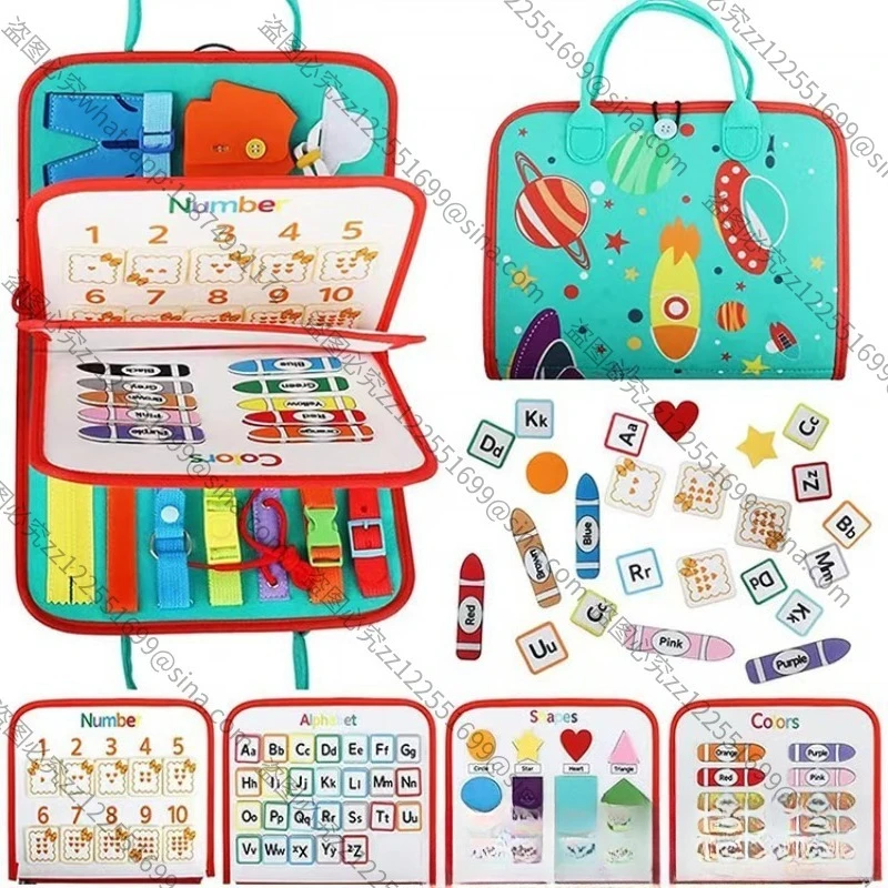 Suitable for Children's Early Education Educational Busy Board Baby Toy Bag Provides CPC CE Dressing Felt Learning Board