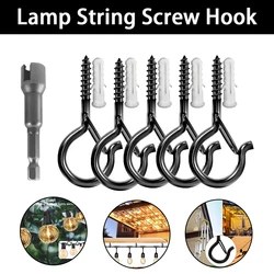 5-50PCS Q-type Safety Buckle Hook Ceiling Hook Plant Christmas Light Used For Hanging Outdoor String Lights Windproof Screw Hook