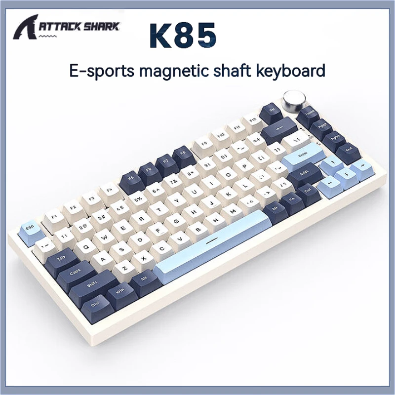 

Attack Shark K85 Mag Customisable Mechanical Keyboard Magnetic Axis Full Key Hot-swappable Design PBT Keycaps Type-C Wired