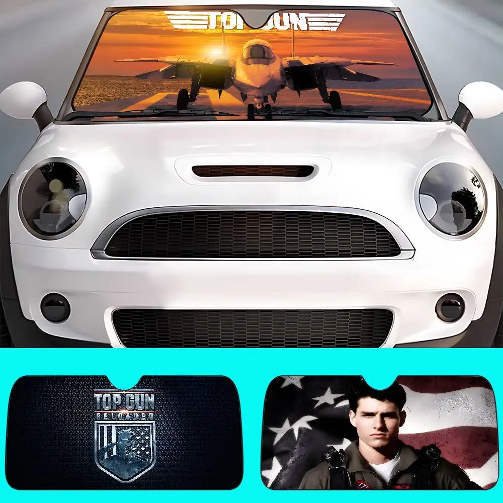 أعلى بندقية سيارة ظلة الزجاج الأمامي مضحك الشمس الظل طوي الأشعة فوق البنفسجية الشمس قناع حامي ظلة للنافذة الأمامية #1