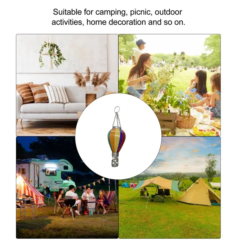 TKOH-Art & Gift Solar Hot Air Balloon Lantern - Hanging Solar-Powered LED Lights, Waterproof Portable Decorative
