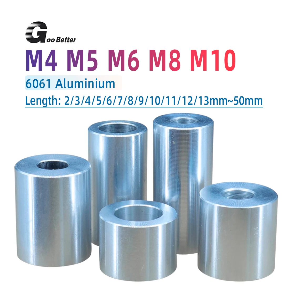 5Pcs Aluminum Alloy Flat Washer Gasket CNC Sleeve Non-threaded Stand-off Spacer For RC Model Part M4 M5 M6 M8 Diameter 12/14mm