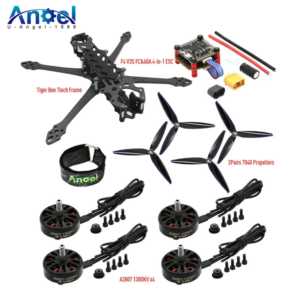 Poisonous Bees 7inch 295mm Wheelbase Carbon Frame A2807 1300KV Brushless Motor 7inch propeller for Mark4 FPV Long Range Drone