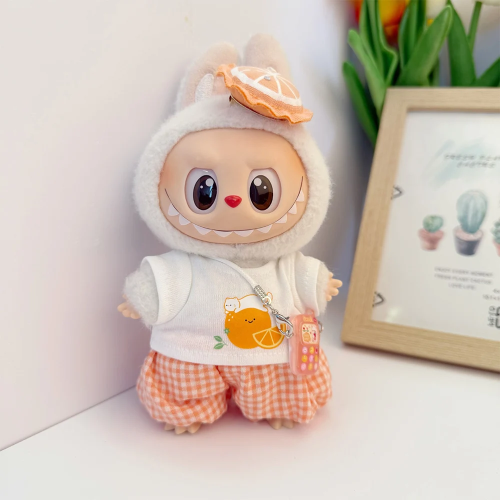 

Mini Clothing for 15-17cm Labubu and 10cm Cotton Doll Lemon Rabbit Cute Cat Clothing Set