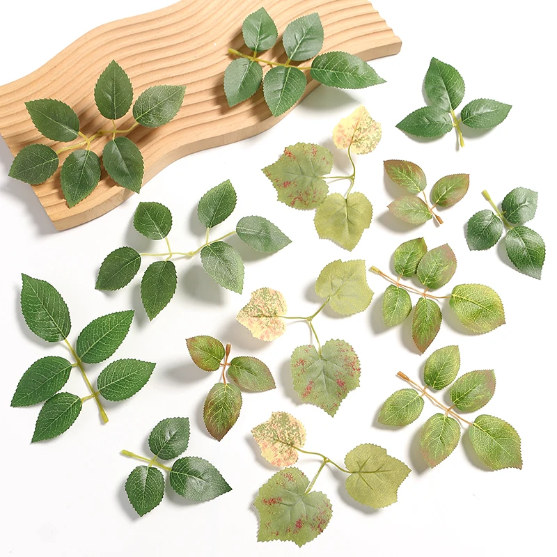 

10/30/50Pcs Silk Artificial Plant Leaf Home Decor Garden Garland Wedding Decoration Supplies Fake Leaves DIY Bride Crafts Wreath