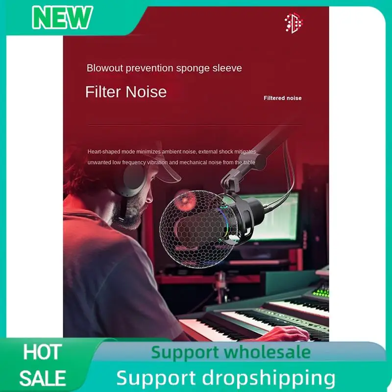 Solid Dynamic Microphone XLR Connect 48V Sound Card Recording Douring And Singing Equipment USB Computer Game Live Microphone