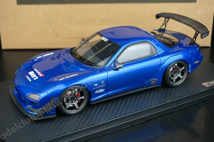 IG 1:18 RX-7 FD3S Feed Blue JDM Simulation Limited Edition Resin Metal Static Car Model Toy Gift