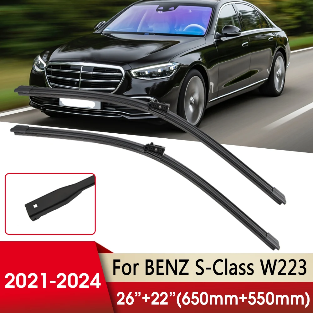 

Щетка стеклоочистителя передняя для Mercedes-Benz S-Class W223 седан 2021 2022 2023 2024 26 дюймов + 22 дюйма стеклоочистители автомобильные аксессуары