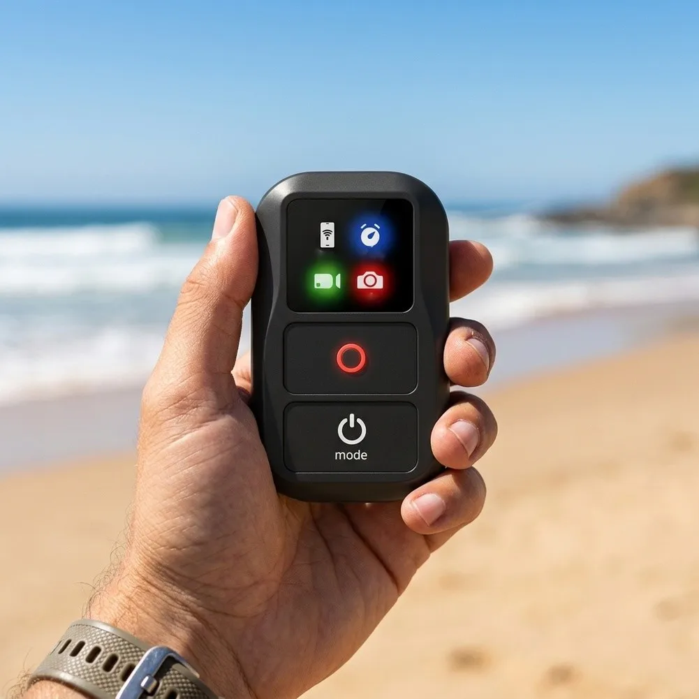 For Insta360 X5 Compatible Remote Control LED Working Mode Display 4x2x6cm ABS Body Waterproof 2m 60m Distance