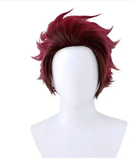 

: Tanjiro Kamado's Cosplay Wig With Backward-Swept And Upturned Style