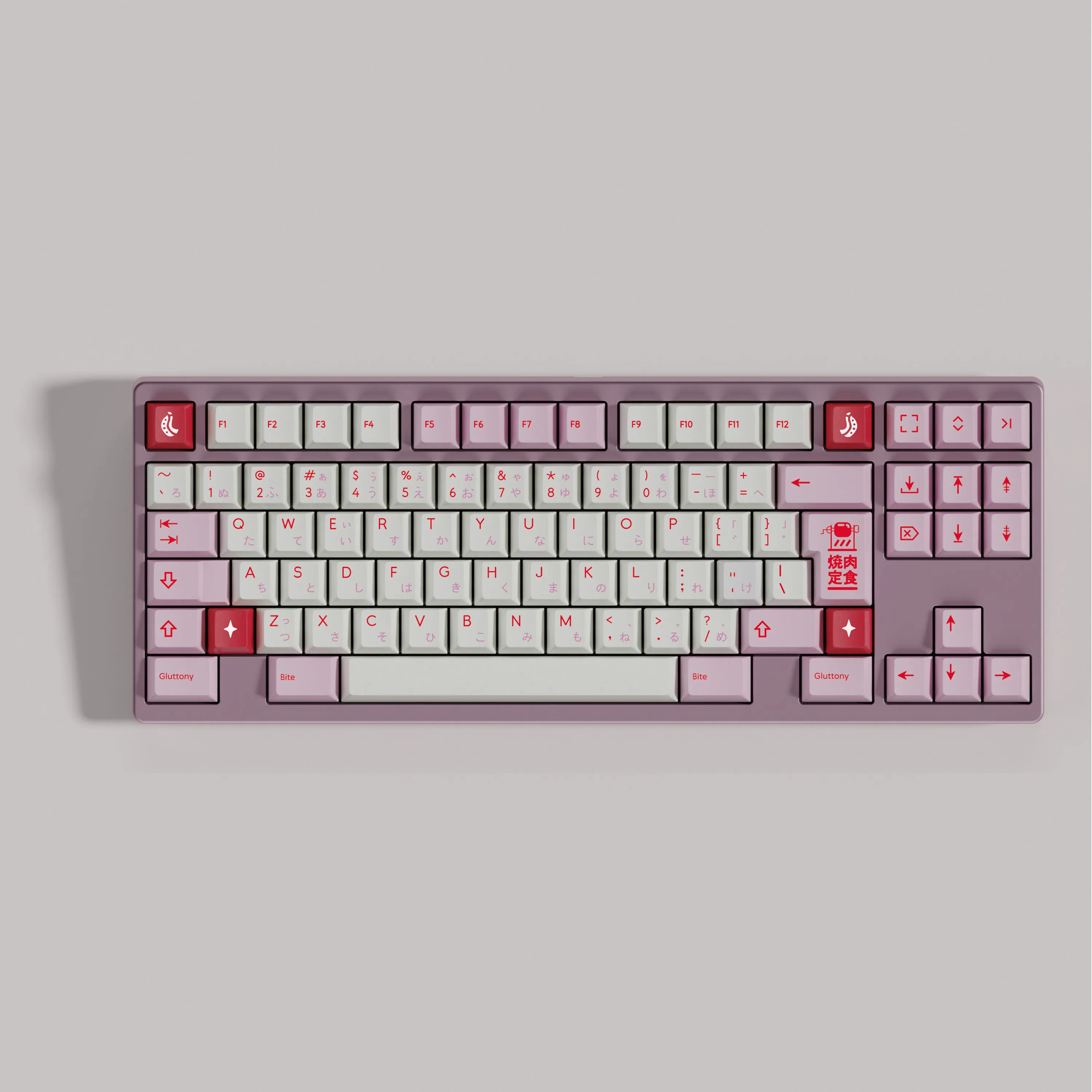 RIM R2 Keycaps PBT 5 Sides Dye Sublimation Cherry Height Pink for Mechanical Keyboard 7U Alice AULA F75 Ajazz Anne Pro 2 GK61