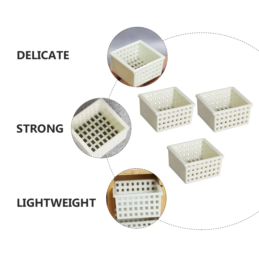 3 шт. корзины для кукольного домика, модель мелочей, мини-хранение, аксессуар для белой феи, маленькая мебель, микро сцена