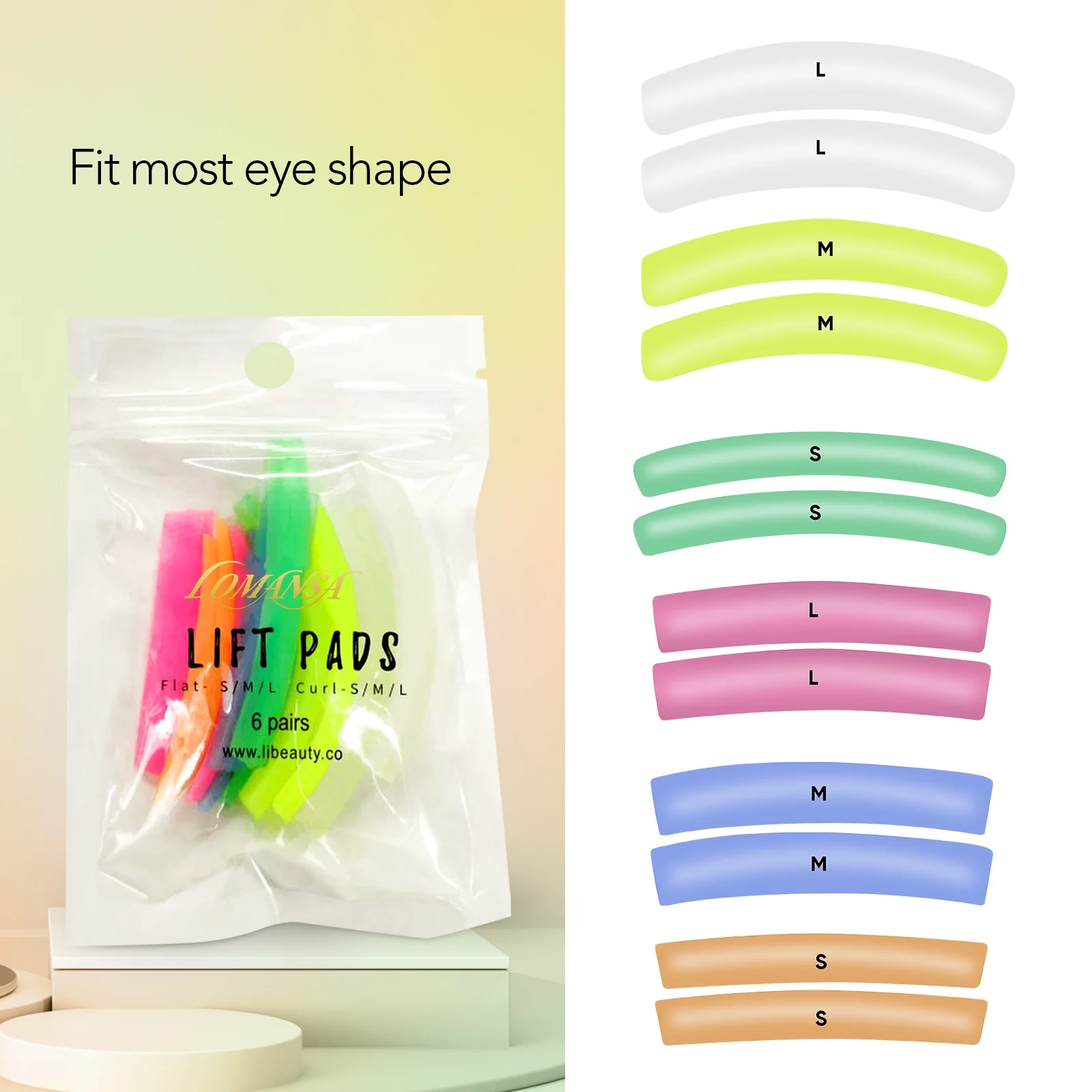 Lomansa 6 Paris C And L CURL Silicone Eyelash Perm Rod Lashes Lift Shield Lifting 3D Eyelash Curler Accessories Makeup Tools
