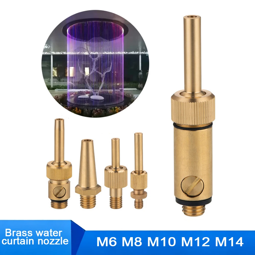 1PCS M6 M8 M10 M12 M14 Garden Adjustable Fountain Nozzle Brass Micro Courtyard Straight Water Pond Jet Irrigation Sprinkler Head