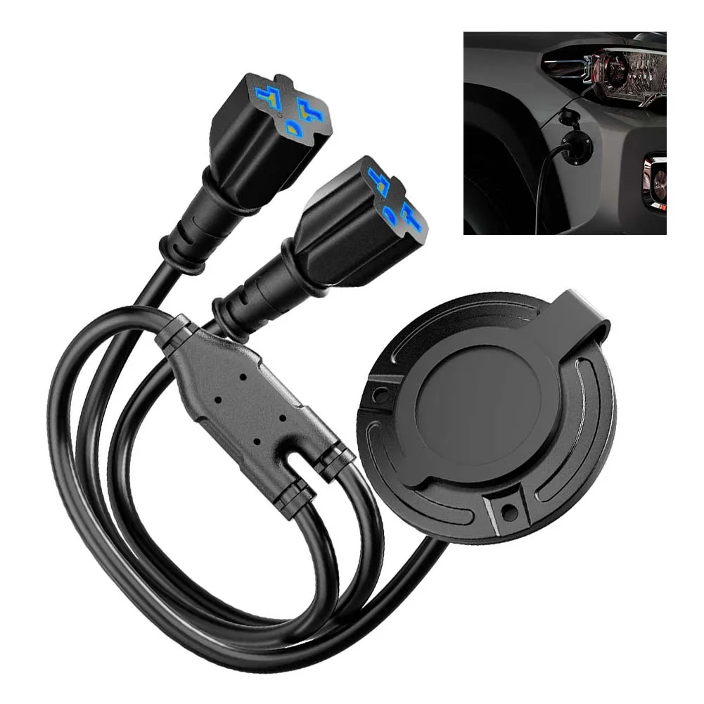 20A 125V AC Port Connect 12AWG RV Shore Power Connect With 5in1 T-Blade Adapter For RV, For Golf Cart Truck Trailer Boat