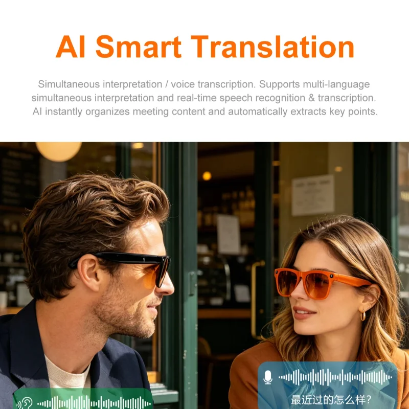 OnePlus Upgrade Smart AI Glasses 800W HD 8K Shooting Camera Voice Call  Photo Video Translation Bluetooth AI Motorcycle Glasses