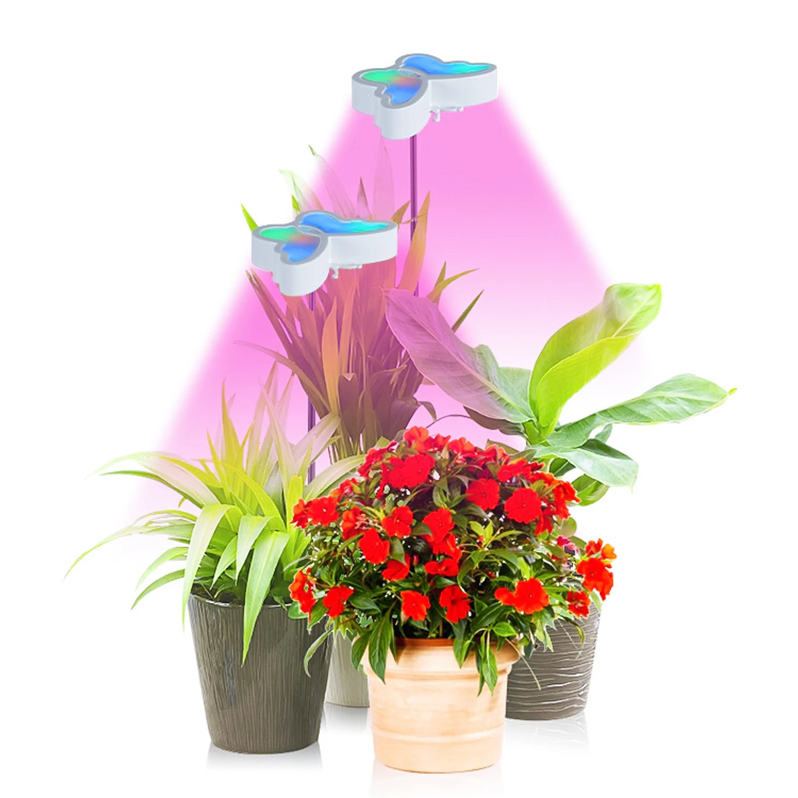 Full Spectrum Plant Grow Lights Colorful Butterfly 2LED Cycle Timing Plant Lamp Succulent Fill Light 350lm Adjustable Brightness