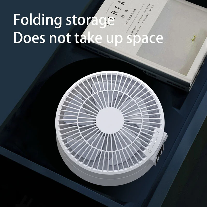 Gift2023 Remote Control Portable Rechargeable Ceiling Usb Electric Folding Fan Night Light Air Cooler Home-appliance Home