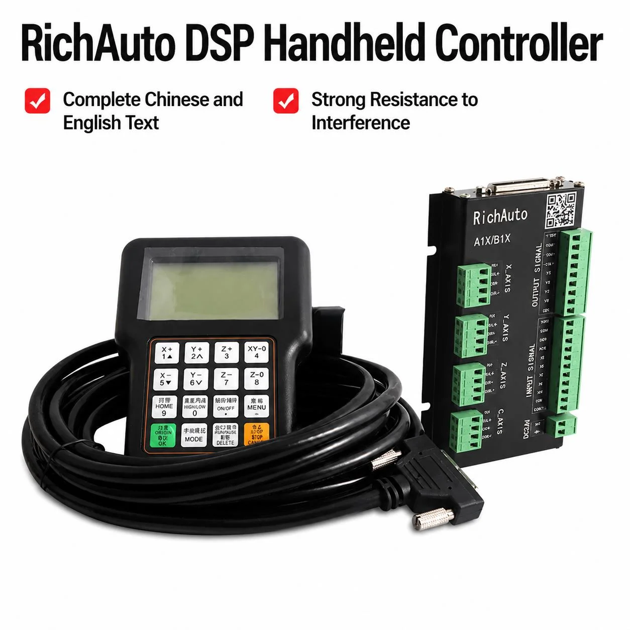RichAuto 3 Axis DSP A11 CNC controller A11E Authentic English Set Motion Controller Remote For CNC Engraving Cutting