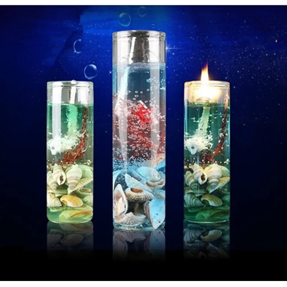 Ocean Reef Seashell Gel Decor with Suspended Shells Smokeless for Wedding Beach Party Home Bar Hotel Decoration
