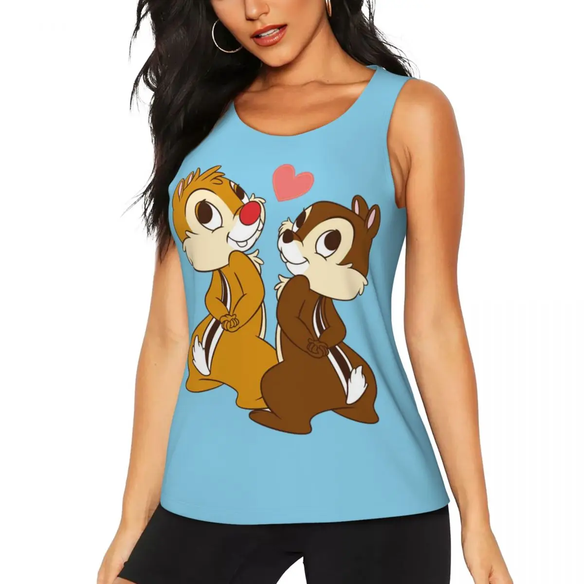 

Custom Chip 'n' Dale Love Yoga Tank Tops Women Gym Workout Sports Shirt