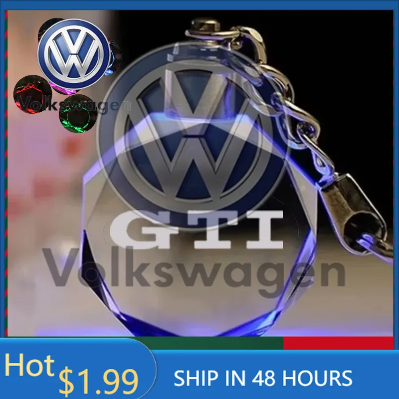 

2026 Hot For VOLKSWAGEN VW LED Car Keychians for VW Volkswagen GTI Rline Polo Passat Golf MK3 MK5 Jetta CADDY GTD GTE Crystal Ke