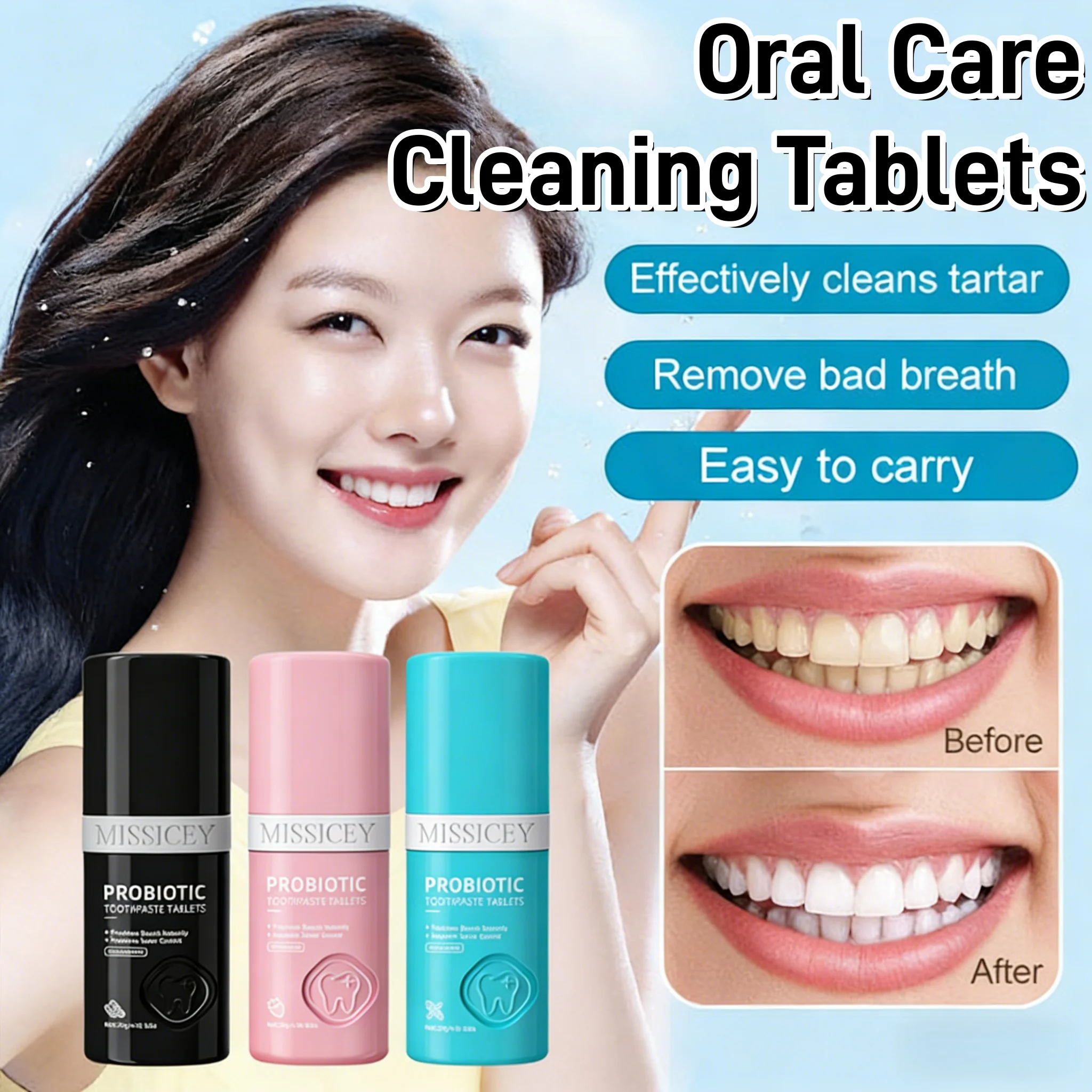 

Таблетки для ухода за полостью рта: защита эмали зубов, гигиена полости рта, удаление желтых пятен, длительная свежесть, портативные