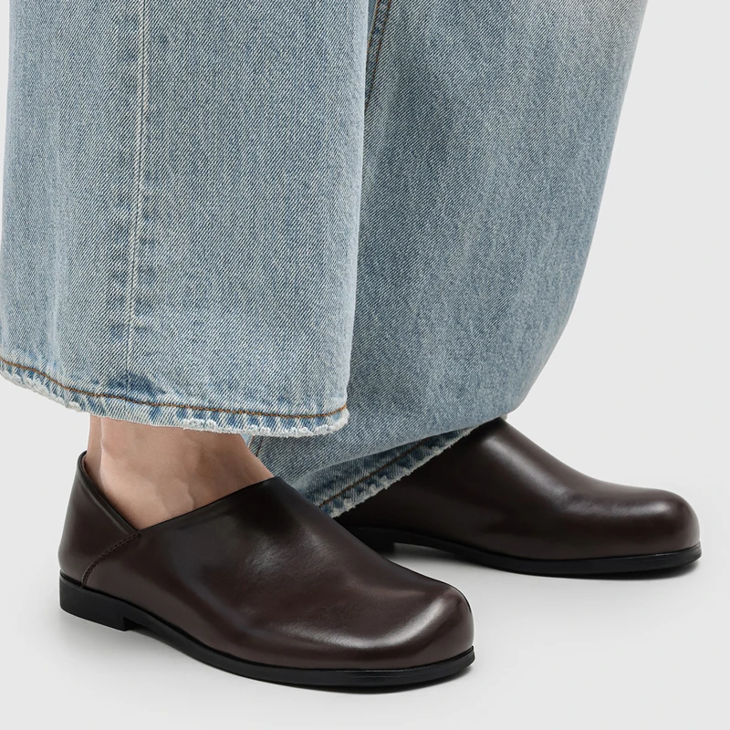 Ins Style Niche Square Toe Men Loafers Are Soft Comfortable Simple Casual Retro Daily Commuting Trendy Shoes