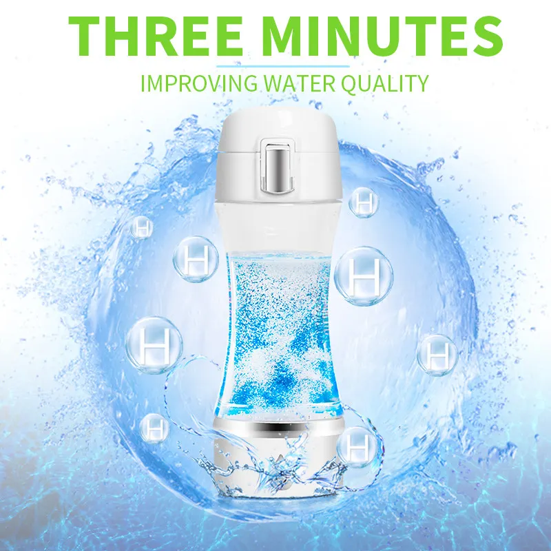 350ml Hydrogen-rich Water Cup Rechargeable Hydrogen Water Generator Antioxidant ORP H2 Alkaline Water Ionizer Bottle