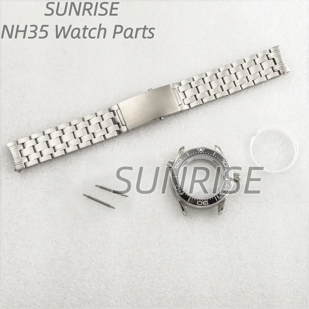 

41mm Men's Watch Case Bracelet Wristband Parts 316L Stainless Steel Waterproof For Seiko NH35 NH36 Movement 31mm Dial Seamaster