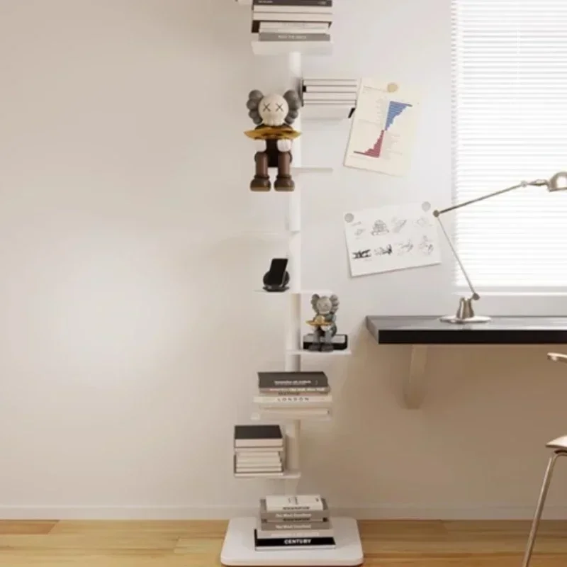 

9- Layers Creative Bookcases Iron Rotating Invisible Spiral Bookshelf Living Room Display Shelf Household Corner Room Furniture