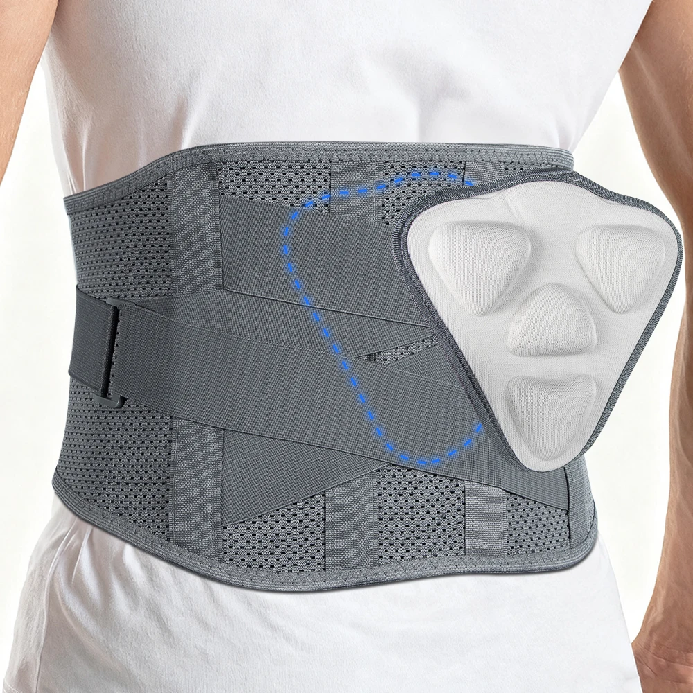 

Корректор осанки для мужчин и женщин, дышащий сетчатый поясничный бандаж с 3D-подушкой для снятия боли в пояснице