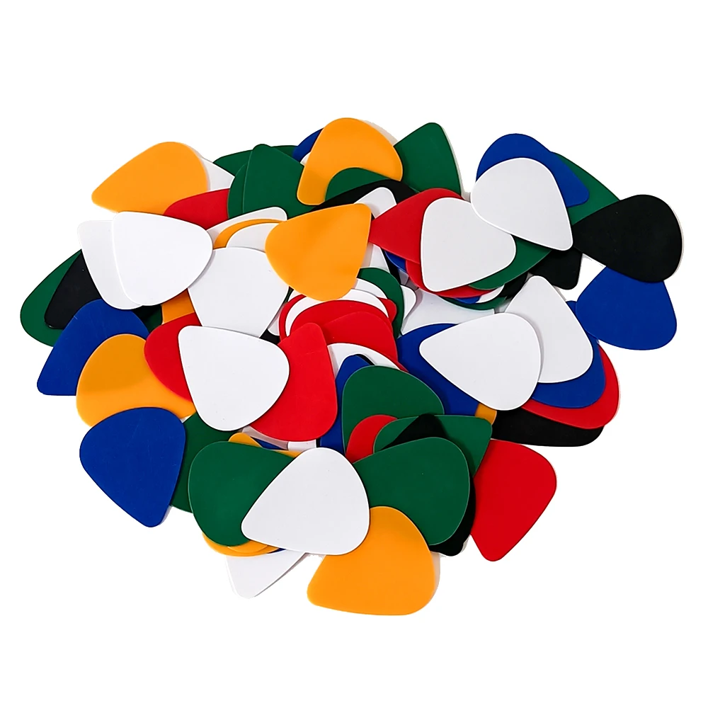 100 unids/set instrumento Musical mezcla de espesor púas de Guitarra púas acústicas bajo eléctrico Pic Plectrum Mediator Guitarra