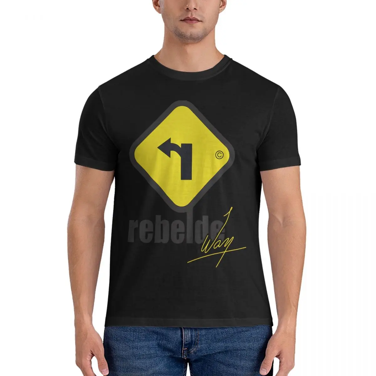 Way Men's T Shirt Rebelde Novelty Tee Shirt Short Sleeve Round Neck T-Shirt Pure Cotton New Arrival Clothing