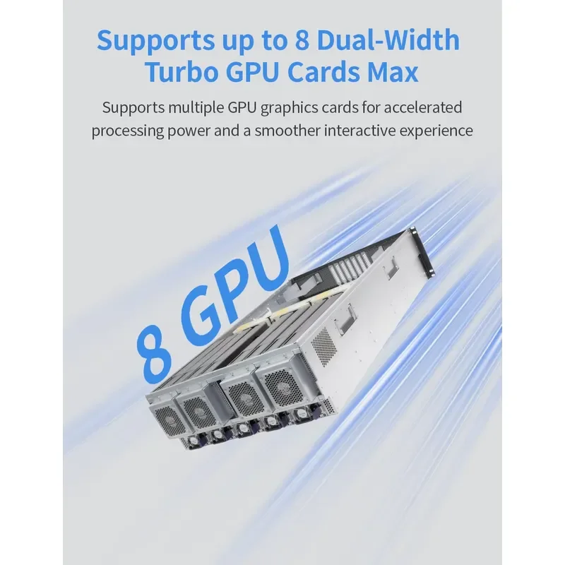 Hot Sale RTX5090 RTX4090 RTX3090 RTX4060 Robust AI GPU Server Chassis with Redundant Power Backplanes and Advanced Cooling