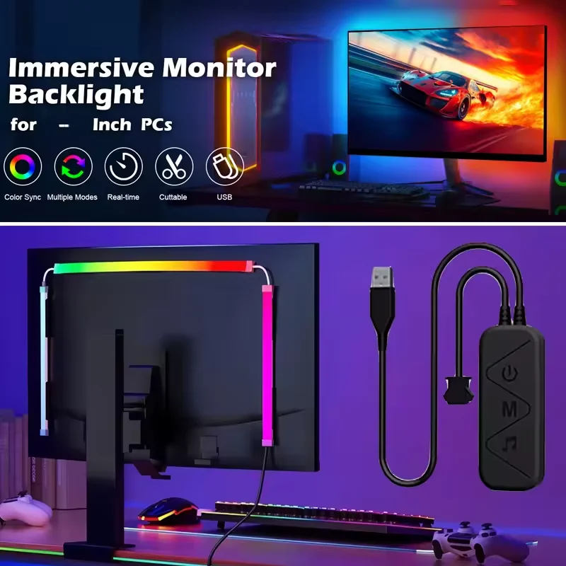 ledライトストリップスクリーンアンビライトrgbライトコンピューターカラーゲームルーム用モニターアンビエント照明pcバックライトピックアップライト