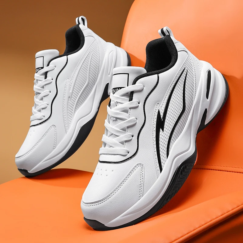 أحذية رياضية وترفيهية، أحذية رجالية، أحذية ماراثون كبيرة الحجم مبطنة بالهواء، مطاط منسوج لجميع المواسم، مقاومة للاهتراء، مضادة