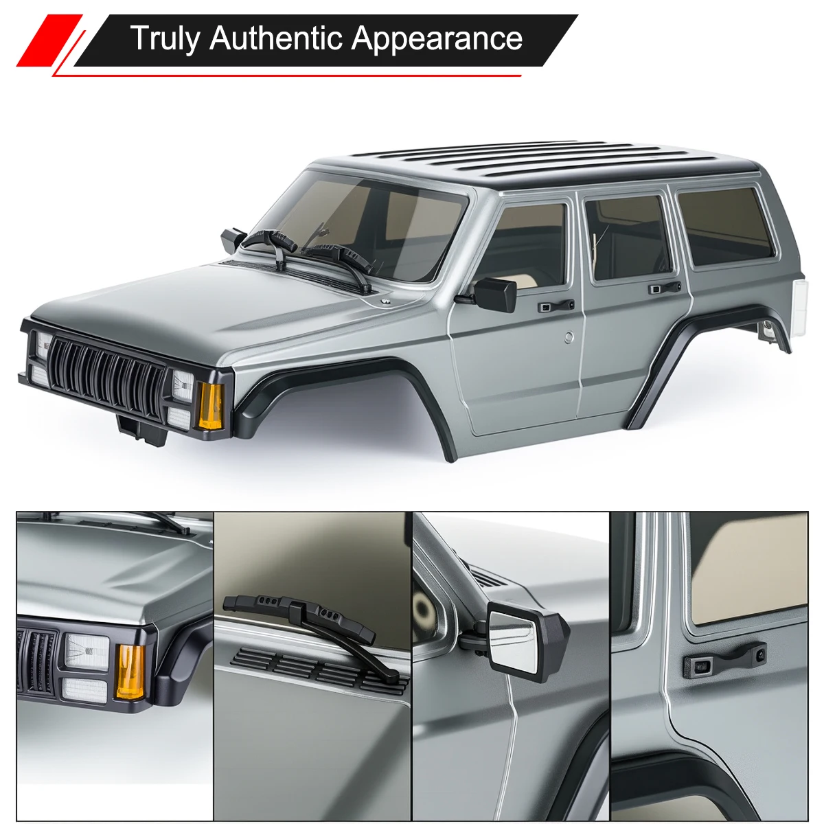 Jeep Cherokee Body for 1/18 TRX4M - 155mm Wheelbase ABS Hard Top for Bronco & Defender RC Crawler