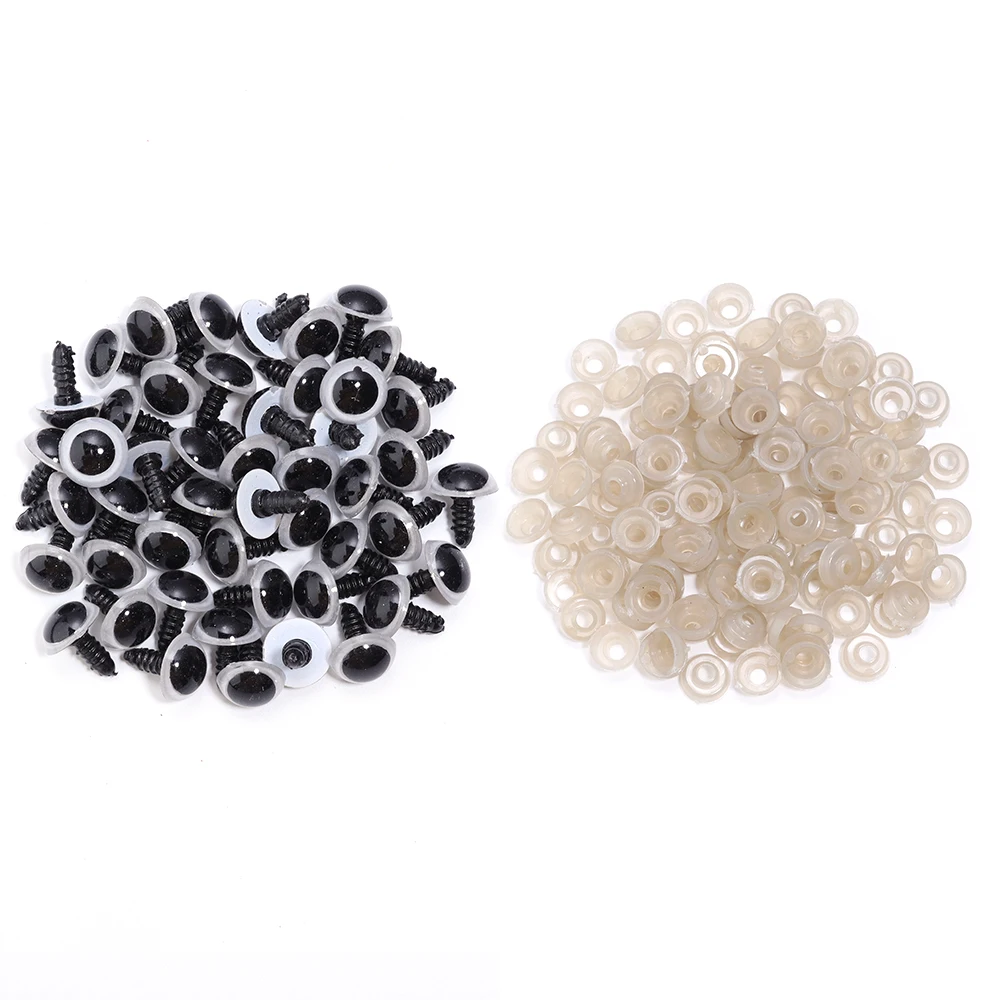 50 Teile/los 8-20mm Kunststoff Augapfel Puppe Zubehör Schwarz Plüsch Sicherheit Augen Für DIY Handwerk Lustige Spielzeug augen Tier Geschenke Dekoration