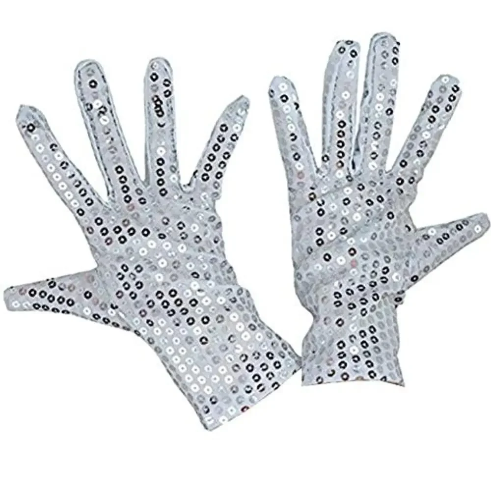 Punk Gothic Disco Costume Performance Mittens Shining Sequins Gloves Dancing Gloves Club Handwear