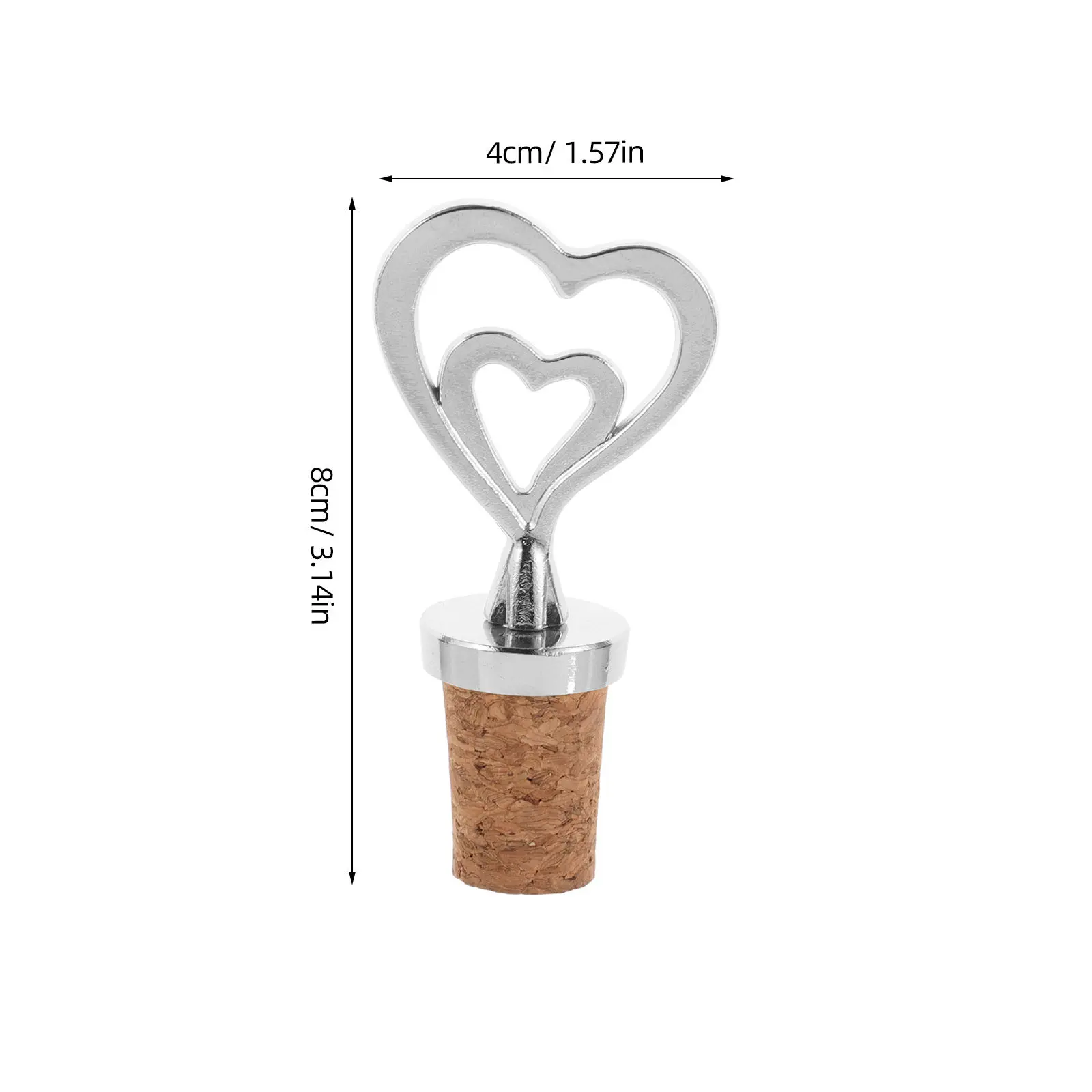 Romantic Heart Design Wine Stopper Cork Material Bottle Topper for Weddings Mothers Day Anniversaries Party Favors Housewarming