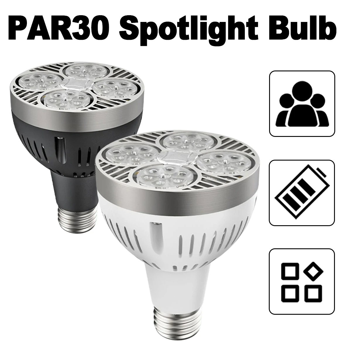

Par30 Led Light 220v 24degree Beam Cool Neutral Warm White Track E27 Bulbs 35w 45w Par Lamps Spotlights Super-bright Indoor Spot