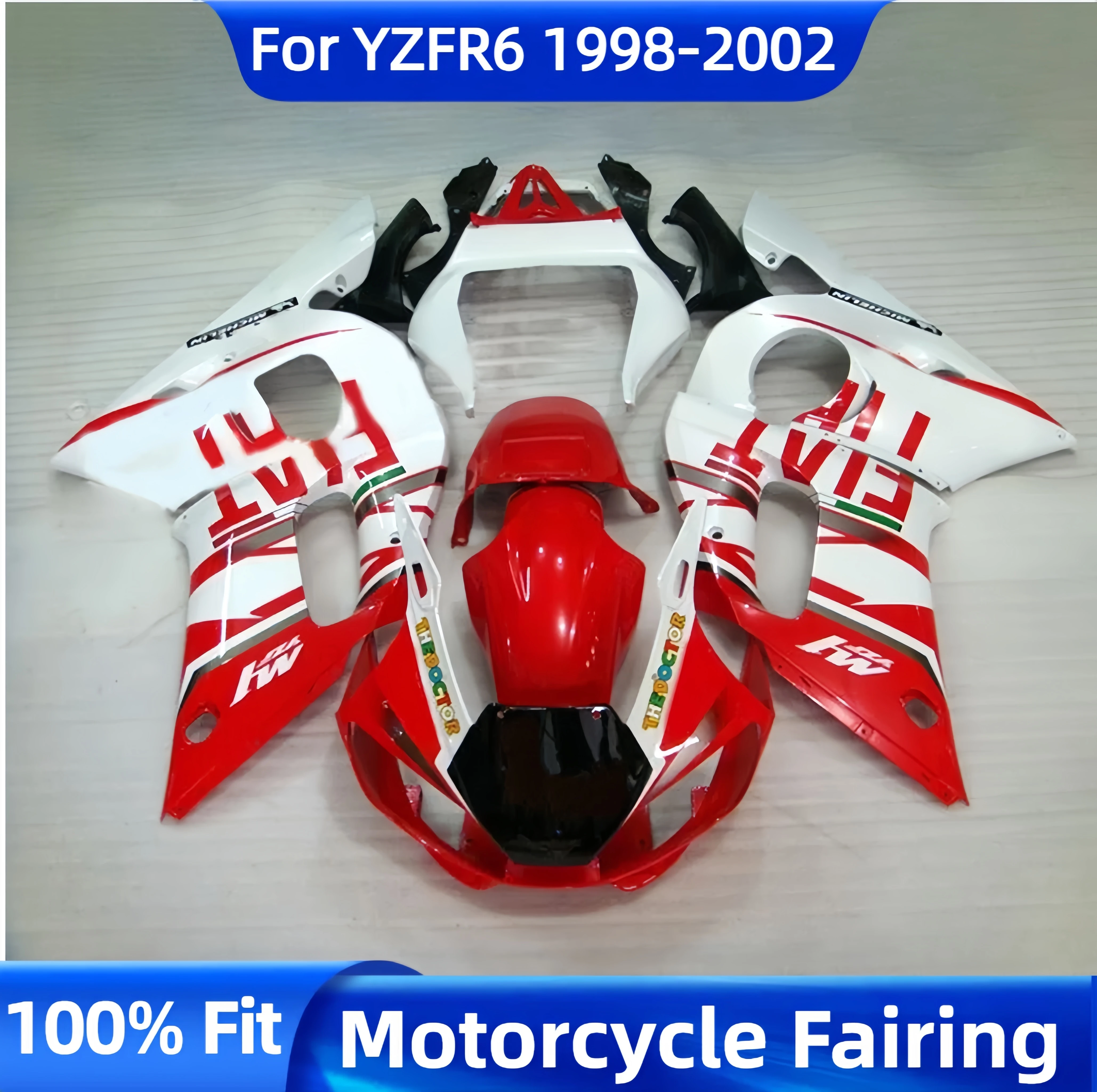 YZF-R6 98 99 00 01 02 Moto Cross Fairng Kit for Yamaha YZF R6 1998 1999 2000 2001 2002 Customizable Motorcycle Fairings