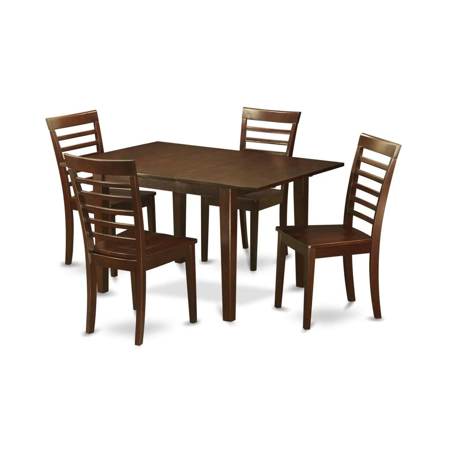 5 Piece Dining Set Rectangle Kitchen Table with Butterfly Leaf & 4 Chairs 32x60 Inch, Customized