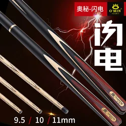 OMIN-Professional Snooker Stick WithOriginal Exdenter Ash Shaft 3/4 Split One Piece CueTip Size9.5mm 10mm 11mm 145cm 17.5-18.5oz