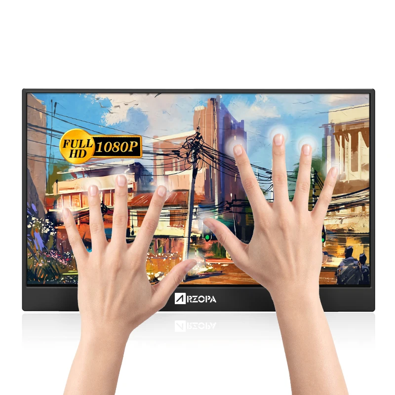 13.3 Inch LCD USB Type C 1080P Display Gaming  Full HD IPS Panel Portable  With Touch Screen Mnitr Iki Ekran