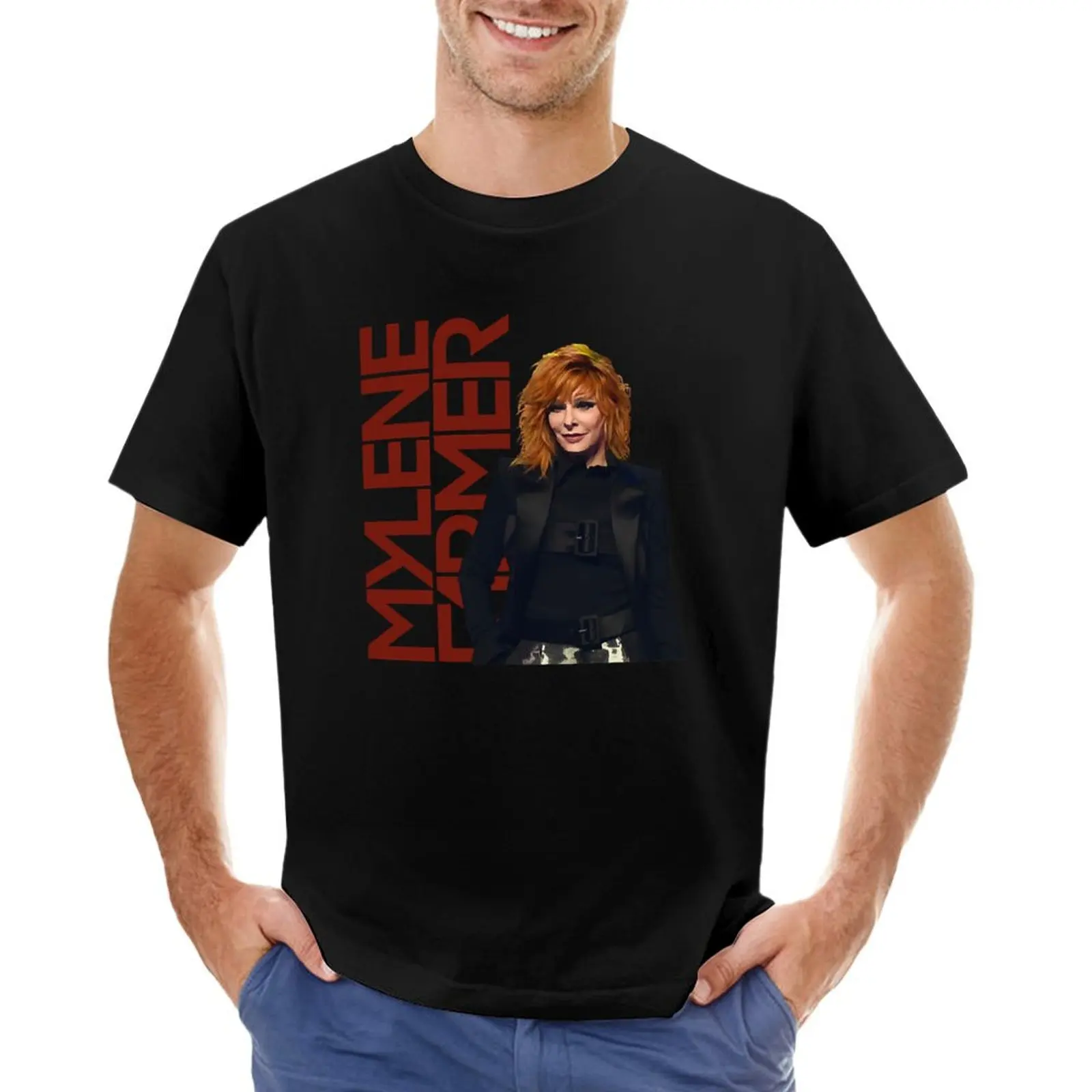 Mylene farmer T-Shirt man t shirt korean fashion customs design your own blacks t shirt for men