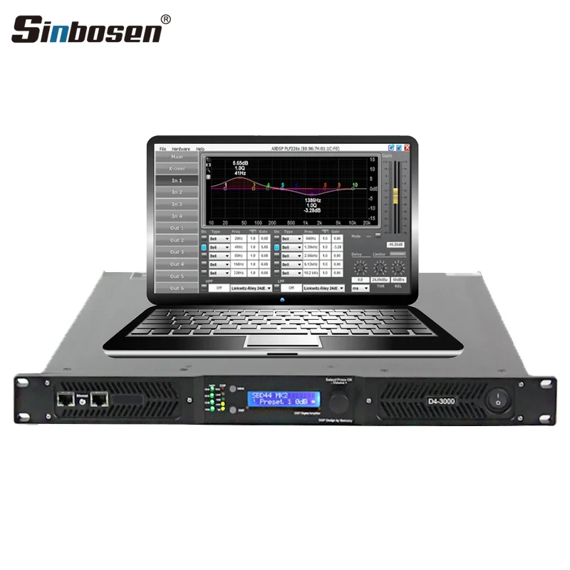 D4-3000 DSP Professional Audio 4 Channel Class D DSP Stage Power Amplifier