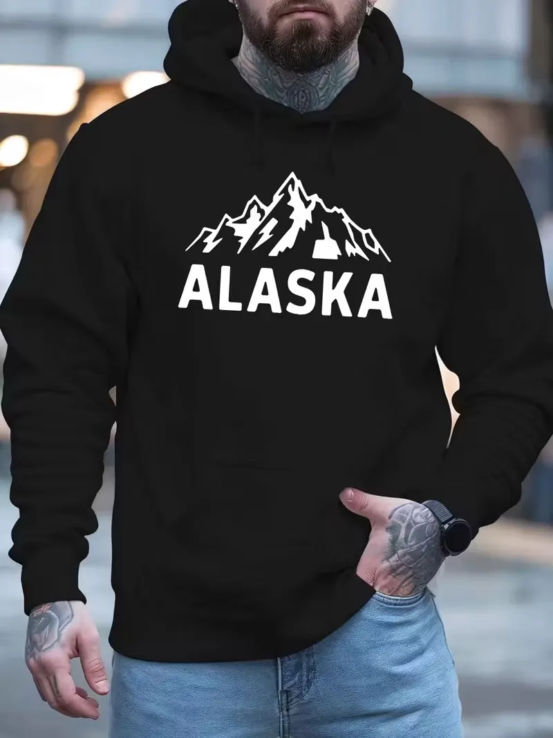 

Мужская толстовка свободного кроя с капюшоном, черный пуловер в уличном стиле, повседневная американская рубашка с капюшоном, подходит для рождественских подарков