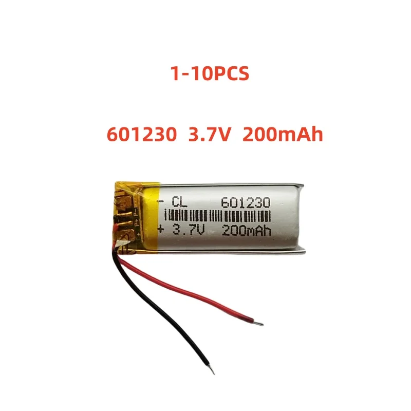 

601230 3.7V 200mAh Small Size Lipo Rechargeable Battery Lithium Polymer For MP3 Bluetooth MID headset headphone video pen